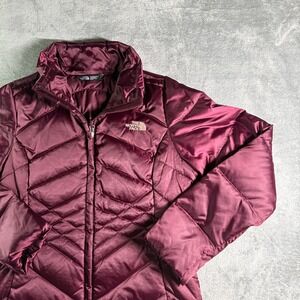 The North Face Aconcagua Puffer Jacket Womens Medium Burgundy Goose Down